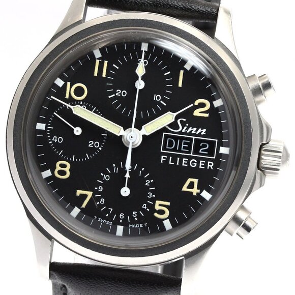 Sinn Freeger 356 Chronograph Day date Black Dial Automatic Men's Watch - Picture 9 of 10